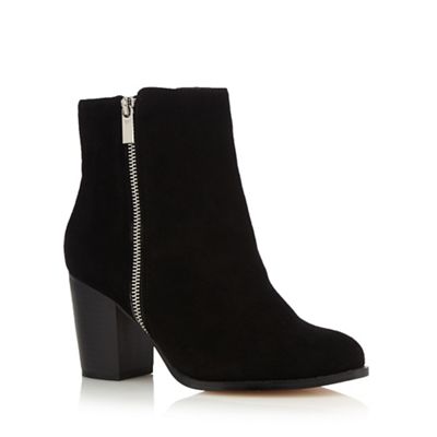 Black leather 'Winnie' high heel wide fit ankle boots